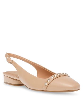 Beige Anne Klein Cena Sling Back Flats | DNZKV64857