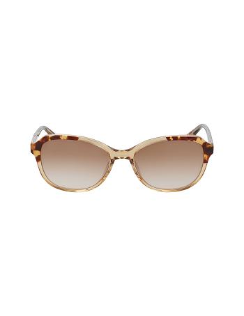 Beige Anne Klein Crystal Oval Sunglasses Round | PNZER55498