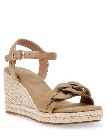 Beige Anne Klein Melluso Dress Wedges Sandals | BNZSD52340