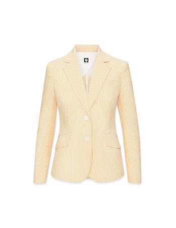 Beige Anne Klein Seersucker Two Button Clearance Blazers | NZICD82906