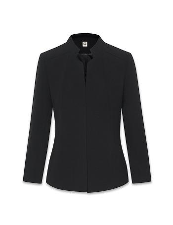 Black Anne Klein Cropped Stand Collar Blazers | TNZPQ13972