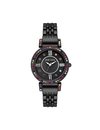 Black Anne Klein Multicolored Premium Crystal Watch Metals | LNZSX59459