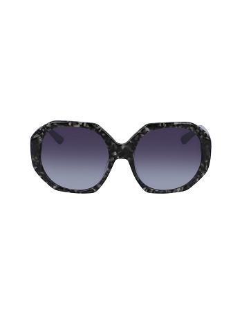 Black Anne Klein Tortoise Geometric Sunglasses Oversized | ZNZNQ30694