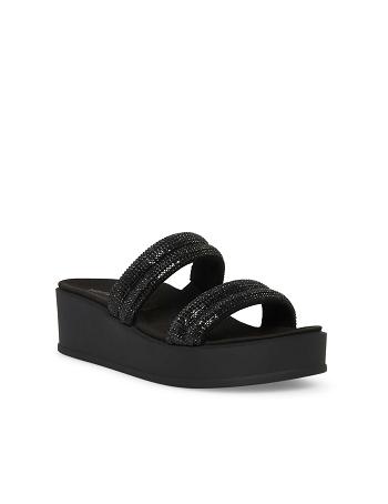 Black Anne Klein Vanny Platform Sandals | MNZHR48944