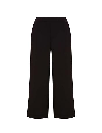 Black Anne Klein Wide Leg Pull On Crop Pant- Clearance Bottoms | SNZVO45955