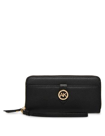 Black Anne Klein Zip Around Wallets | ZNZNQ21378