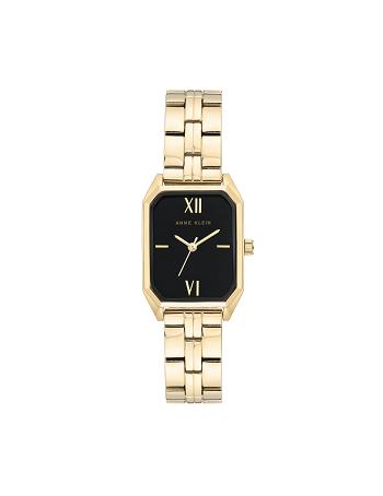 Black / Gold Anne Klein Octagonal Shaped Metal Bracelet Watch Metals | DNZKV44725