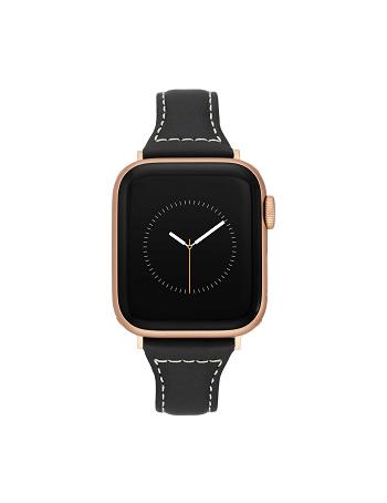 Black / Rose / Gold Anne Klein Stitched Band for Apple Watch® Leather | SNZNY21852