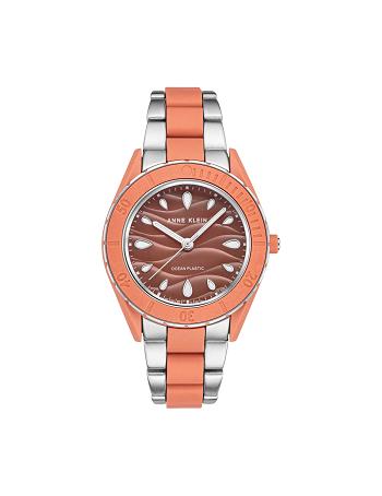 Coral / Silver Anne Klein Solar Recycled Ocean Plastic Bracelet Watch Considered | NZCVG44823