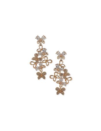 Gold Anne Klein Butterfly Chandelier Earrings | XNZBH93308