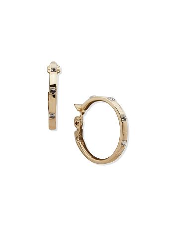 Gold Anne Klein Gold-Tone 38mm Hoop Clip Earrings | SNZNY99994