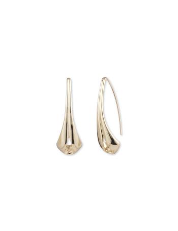 Gold Anne Klein Gold-Tone Folded Pierced Earrings | SNZVO60454