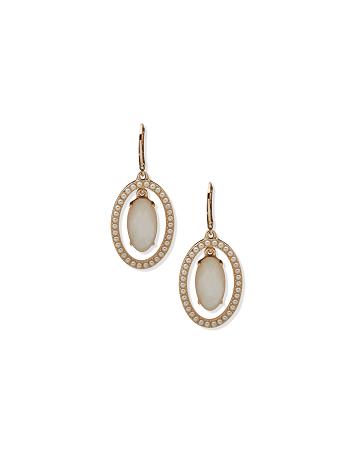 Gold Anne Klein Orbital Pierced with Pearl Halo Earrings | NZEGJ87151