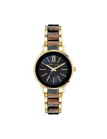 Gold / Brown / Grey Anne Klein Resin Link Bracelet Watch Metals | PNZQX12855