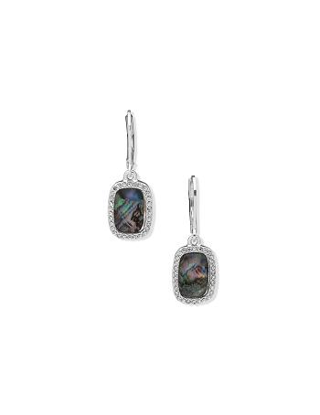 Grey / Silver Anne Klein Stone Drop Earring with Pave Earrings | DNZKV15752