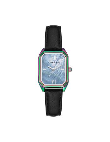 Multicolor / Black Anne Klein Rainbow Case Strap Watch Leather | UNZND96704