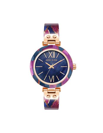 Navy / Purple Anne Klein Multi-Color Resin Watch Metals | NZJVR94111