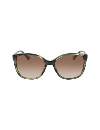 Olive Anne Klein Horn Classic Square Sunglasses Oversized | GNZUC22755