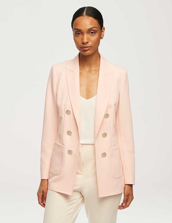 Pink Anne Klein Faux Double Breasted With Patch Pockets Blazers | SNZVO41613