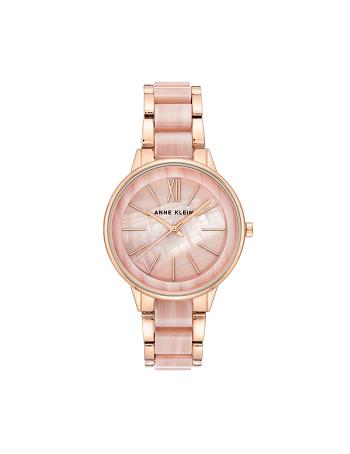 Pink Anne Klein Marbleized Resin Bracelet Watch Metals | NZCIF56296