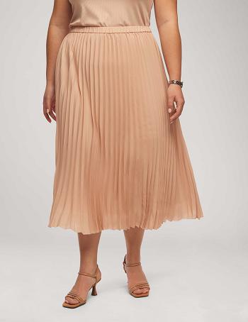 Pink Anne Klein Solid Pull On Pleated Skirt Plus Size | NZDYB29063