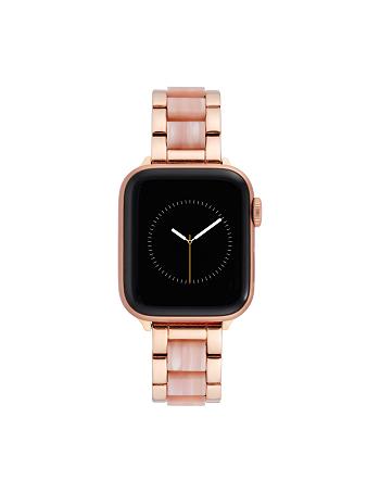 Pink / Rose / Gold Anne Klein Marbleized Resin Bracelet Band Apple Watch Accessories | NZJBT99823