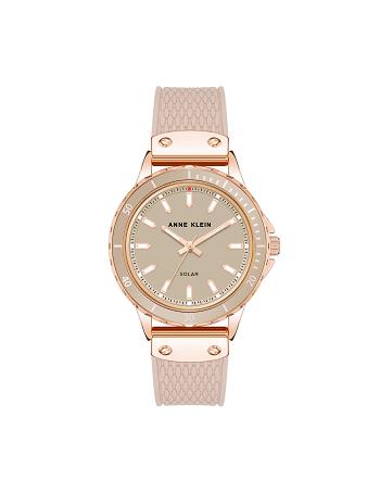 Pink / Rose / Gold Anne Klein Solar Rubber Strap Watch Considered | DNZVO23076