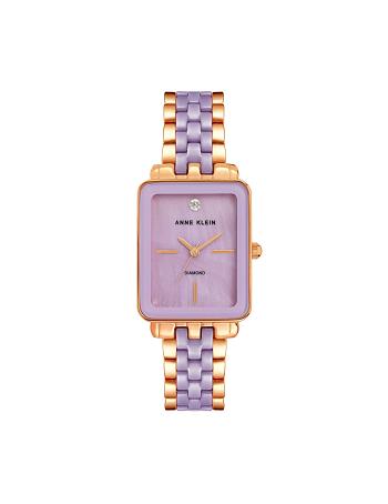 Purple / gold Anne Klein Diamond Dial Watch Ceramics | DNZVO63228