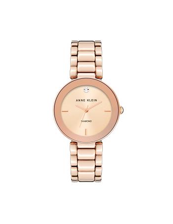 Rose / Gold Anne Klein Dial Bracelet Watch Diamond | YNZVQ65519