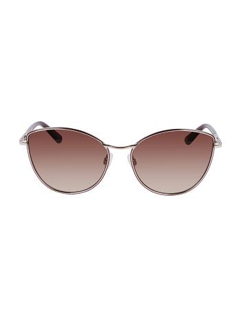 Rose / Gold Anne Klein Metal Cat-eye Sunglasses Oversized | NZDFL19591