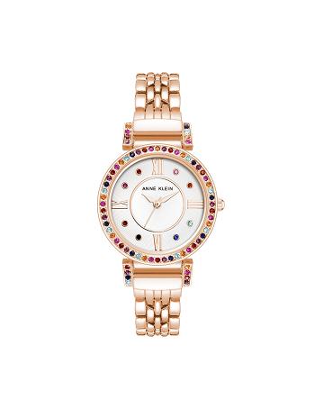 Rose / Gold Anne Klein Multicolored Premium Crystal Watch Metals | NZEAH15525