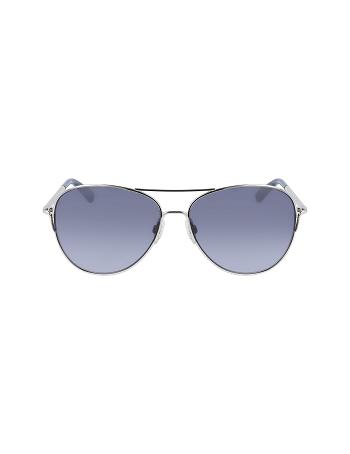 Silver Anne Klein Classic Aviator Sunglasses Oversized | PNZQX31698