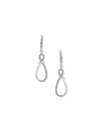 Silver Anne Klein Drop Knot Pierced Earrings | GNZEC23193