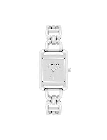 Silver Anne Klein Heritage Link Bracelet Watch Rectangular | ANZDF54859