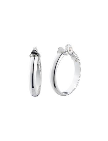 Silver Anne Klein Silver-Tone Hoop Clip Earrings | NZJKU62946