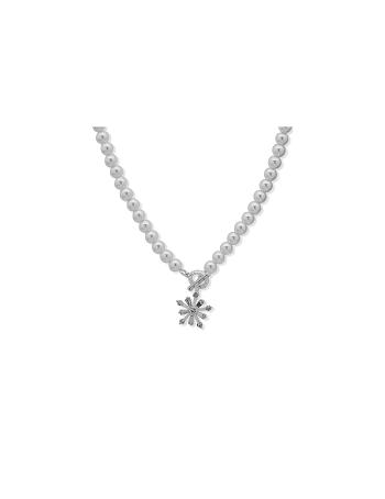 Silver Anne Klein Snowflake Pendant Necklace | PNZQX76584