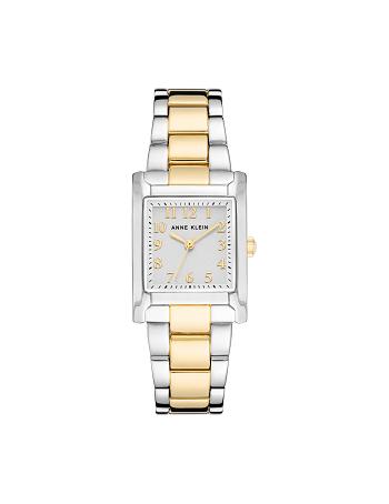 Silver / Gold Anne Klein Square Case Bracelet Watch Metals | NZEAH93243