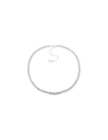 Silver / Grey Anne Klein Prong Round Stone Collar Necklace | SNZVO76136