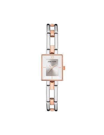 Silver / Rose / Gold Anne Klein Iconic Case Bangle Watch Rectangular | GNZEC40587