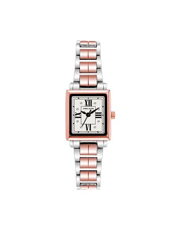 Silver / Rose / Gold Anne Klein Square Case Two-Tone Bracelet Watch Metals | LNZTR49080