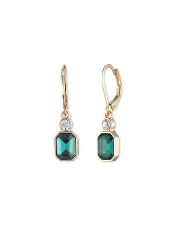 Turquoise / Gold Anne Klein Bright Emerald Drop Pierced Earrings | MNZFT53172