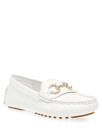 White Anne Klein Celeste Moc Flats | NZZPD87999