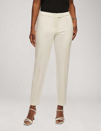 White Anne Klein Cotton Double Weave Bowie Pant Bottoms | ANZDF70405