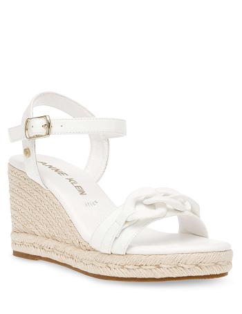 White Anne Klein Melluso Dresss Wedges | NZQCS43025