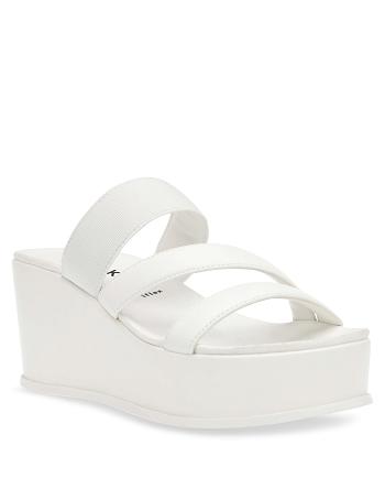 White Anne Klein Velma Flatform Sandal Wedges | GNZUC91856