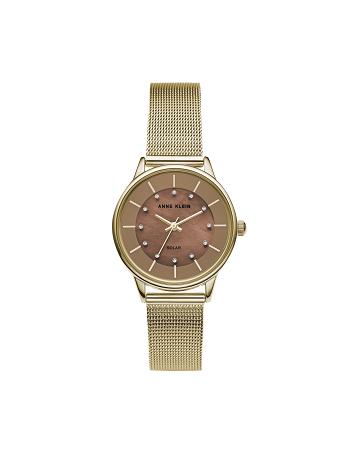 brown Anne Klein Considered Solar Powered Mesh Watch Metals | NZZDE50110