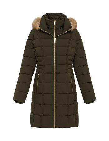 deep green Anne Klein Hooded Puffer Coat Outerwear | FNZUI98942