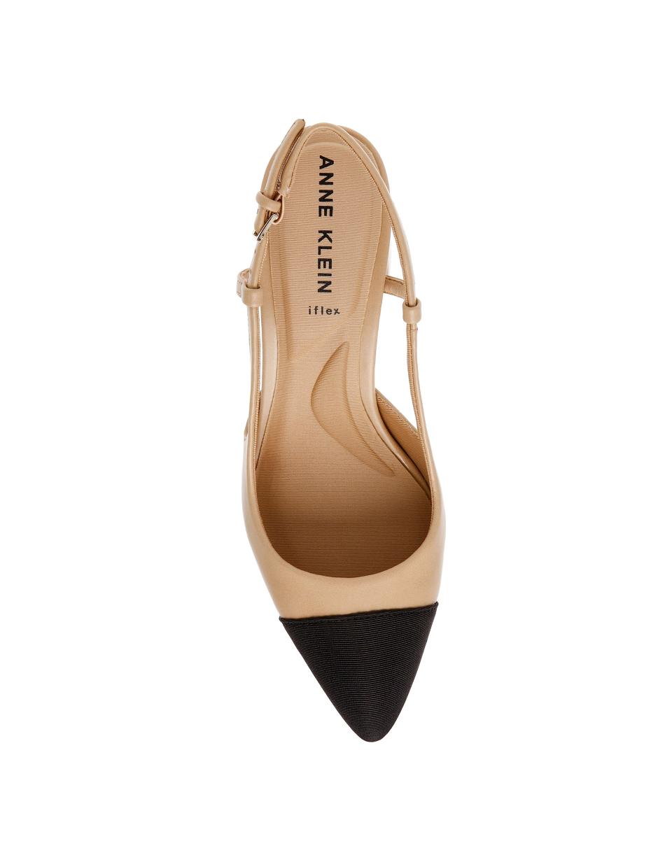 Beige / Black Anne Klein Brinlee Sling Back Pump Heels | NZXBR82680