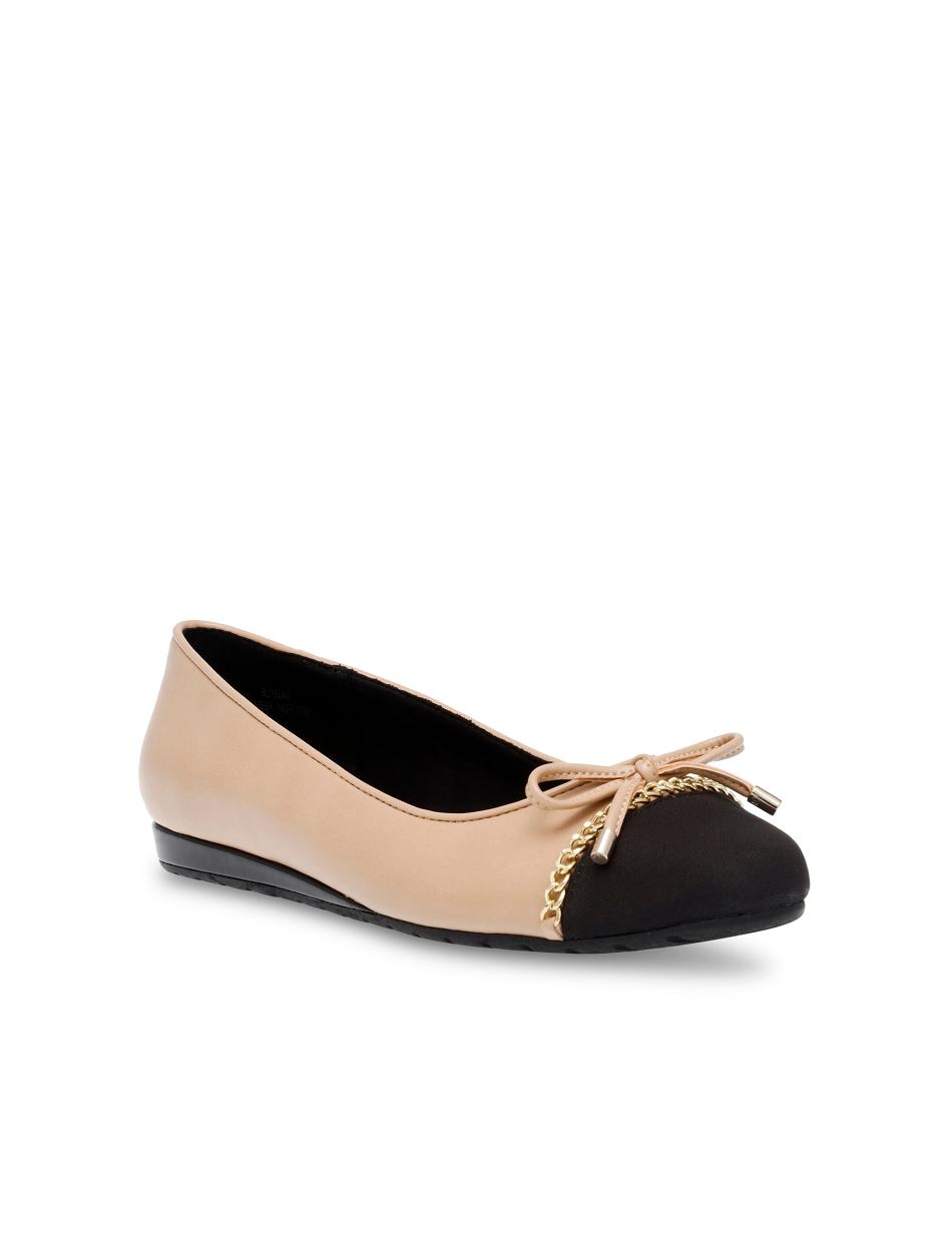 Beige / Black Anne Klein Guilia Flats | GNZUC41283