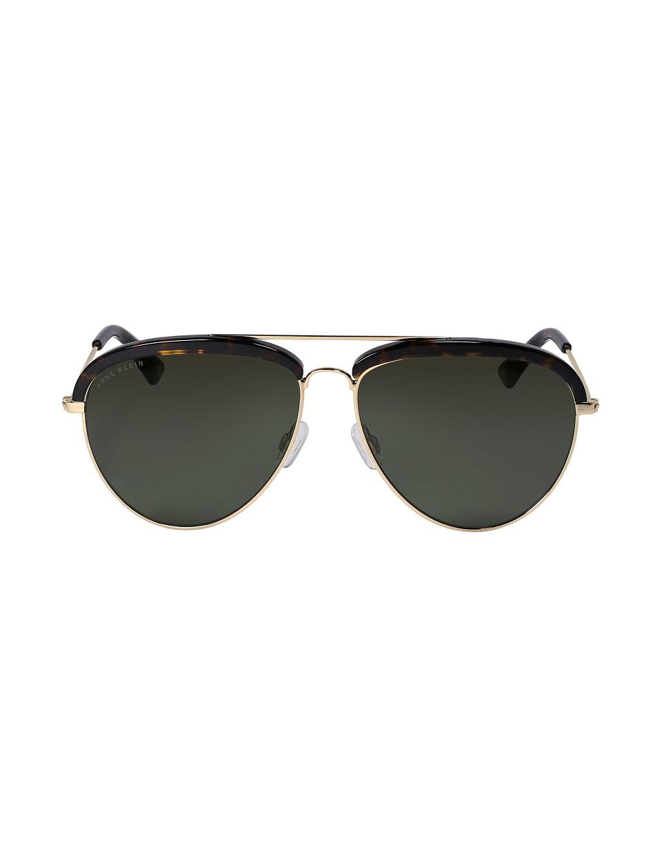 Black Anne Klein Aviator Combo Sunglasses Oversized | ENZVG93937